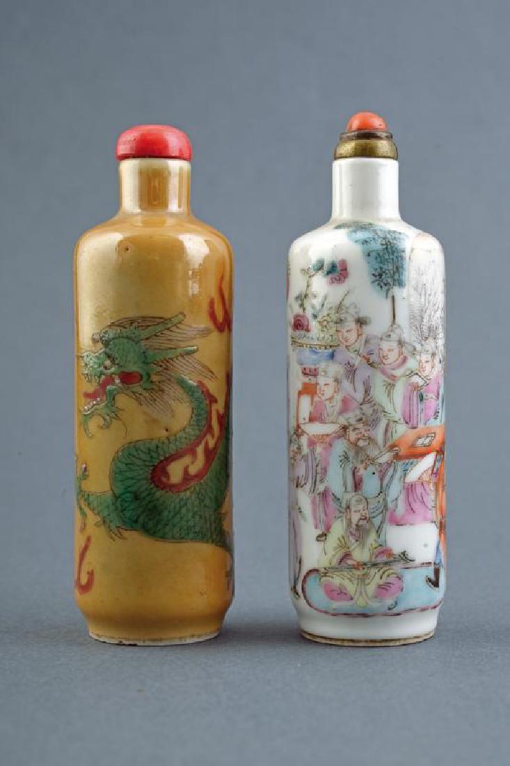 TWO PORCELAIN SNUFF BOTTLE (1 of 3)