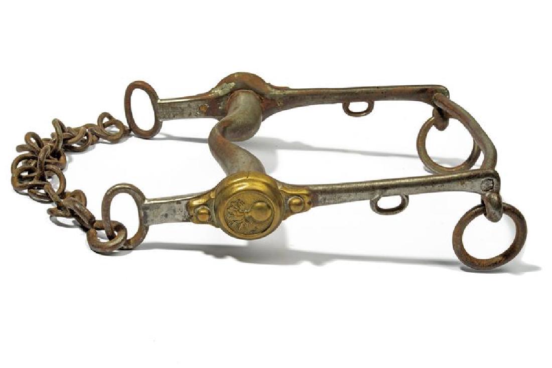A military bit: dating: Mid 19th Century provenance: France, In iron and brass. For Grenadiers, mod. 1845. length 18 cm.