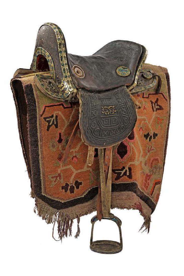 A nice and rare saddle with enameled mounts (1 of 8)