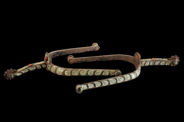 A pair of decorated spurs