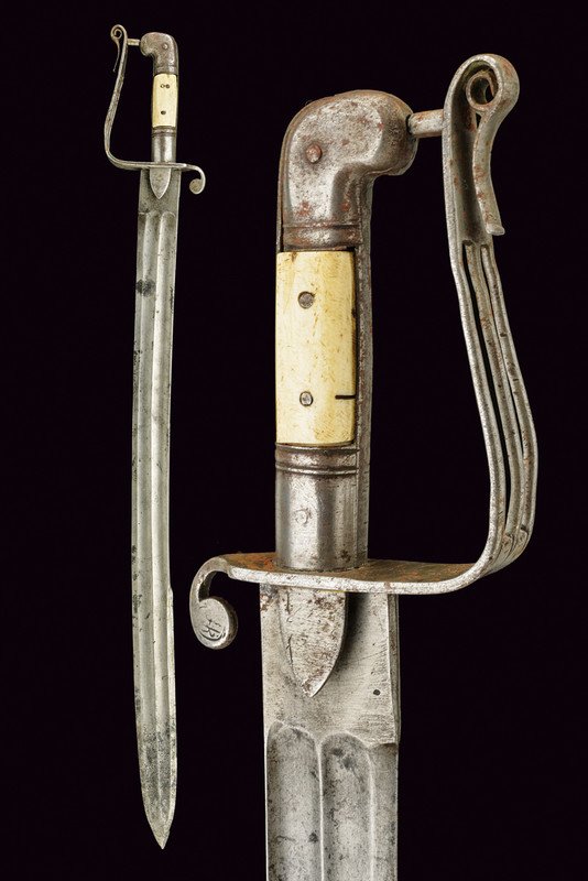 A cavalry sabre, dating: late 19th Century, provenance:: A cavalry sabre, dating: late 19th Century, provenance: Afghanistan, dating: late 19th Century, provenance: Afghanistan, Wide, curved, tipped, single-and false-edged blasÌ© (small pitting), with dou