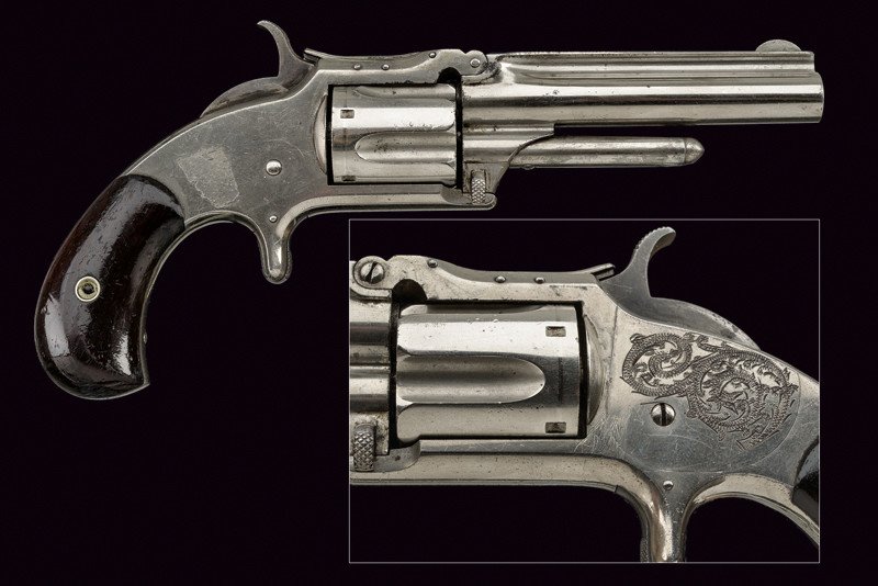 S&W Model No. 1-1/2 Second Issue Revolver, dating:: S&W Model No. 1-1/2 Second Issue Revolver, dating: third quarter of the 19th Century, provenance: USA, dating: third quarter of the 19th Century, provenance: USA, Rifled, 32 rf. cal. barrel with rib f