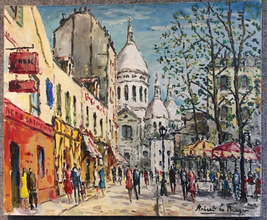 Painting of Paris by Robert Le Berger, c.1965 (1 of 5)