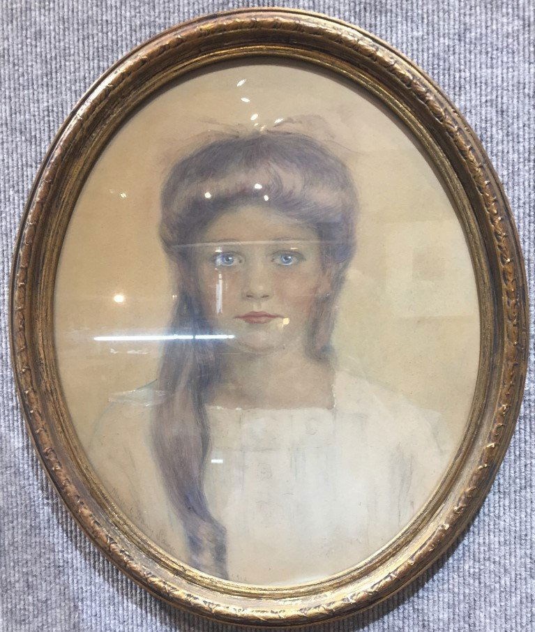 Watercolor drawing of girl,Marguerite Savage,d.1912 (1 of 7)