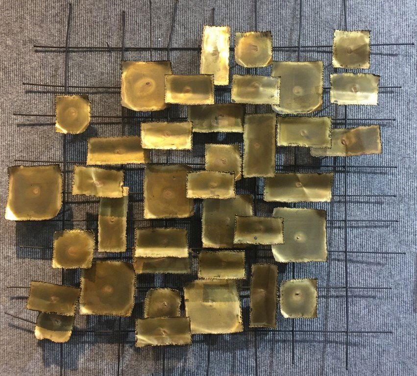 Metal abstract wall sculpture-unsigned (1 of 5)