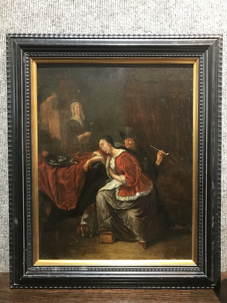 Old master painting of tavern interior, c.1750 (1 of 4)