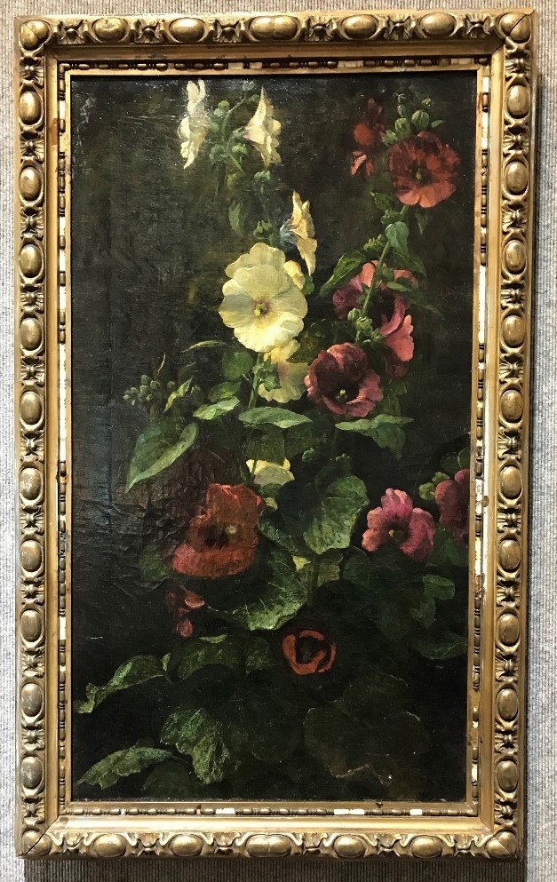 Painting of Hollyhocks by John Keiser, c.1880 (1 of 5)