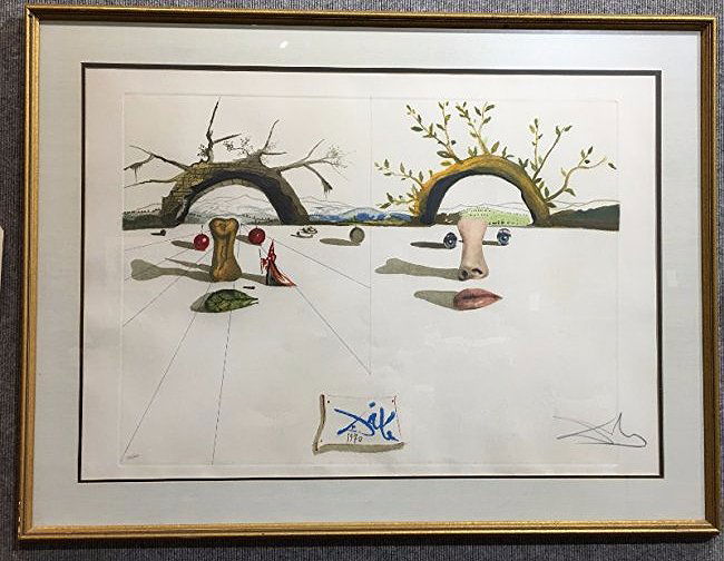 "Patient Lovers" Dali lithograph, pencil signed, 1970 (1 of 6)