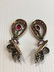 Large diamond, ruby, silver & gold earrings, c.1940 - 5