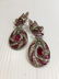 Large diamond, ruby, silver & gold earrings, c.1940 - 6