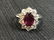 18k natural ruby and diamond ring-GIA report, 4.1dwts - 6