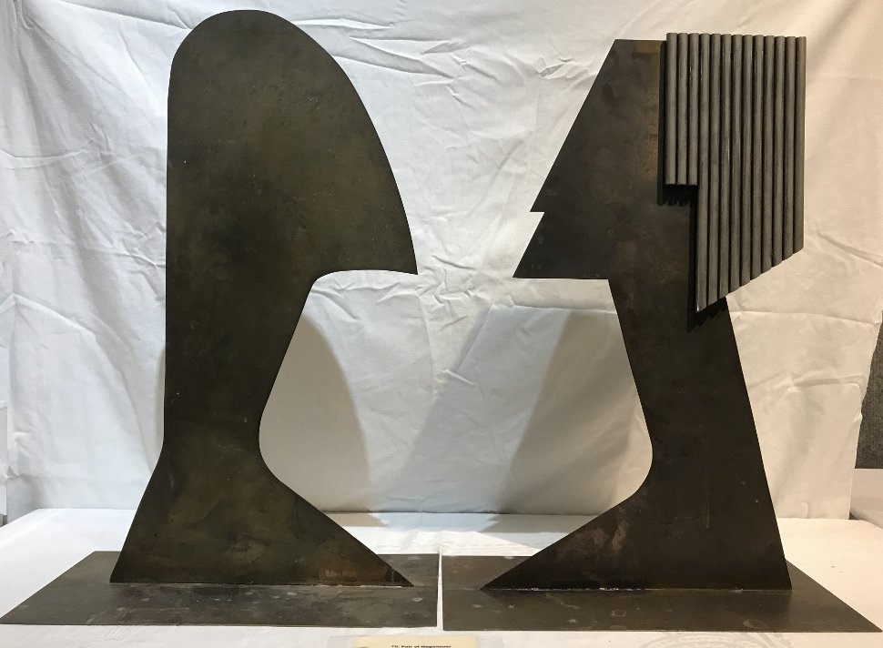 Pair of Hagenauer large brass sculptures (1 of 10)