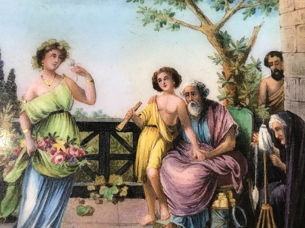 Enamel cover of case, framed (1 of 4)