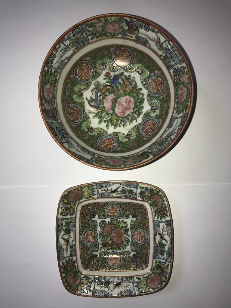 Two pieces of Rose Medallion, c.1900 (1 of 7)