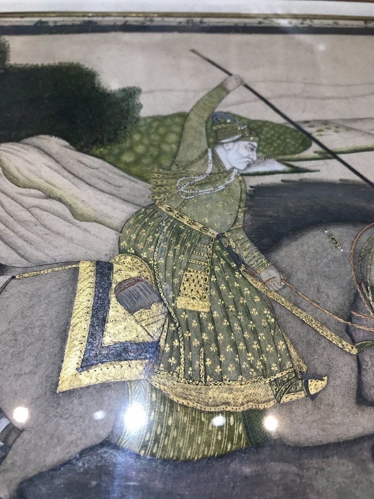 Extraordinary Indian w.color of Prince, 18th/19th: Extraordinary Indian watercolor of Prince, 18th/19th.12" x 10"(to the mat), not examined out of the frame.