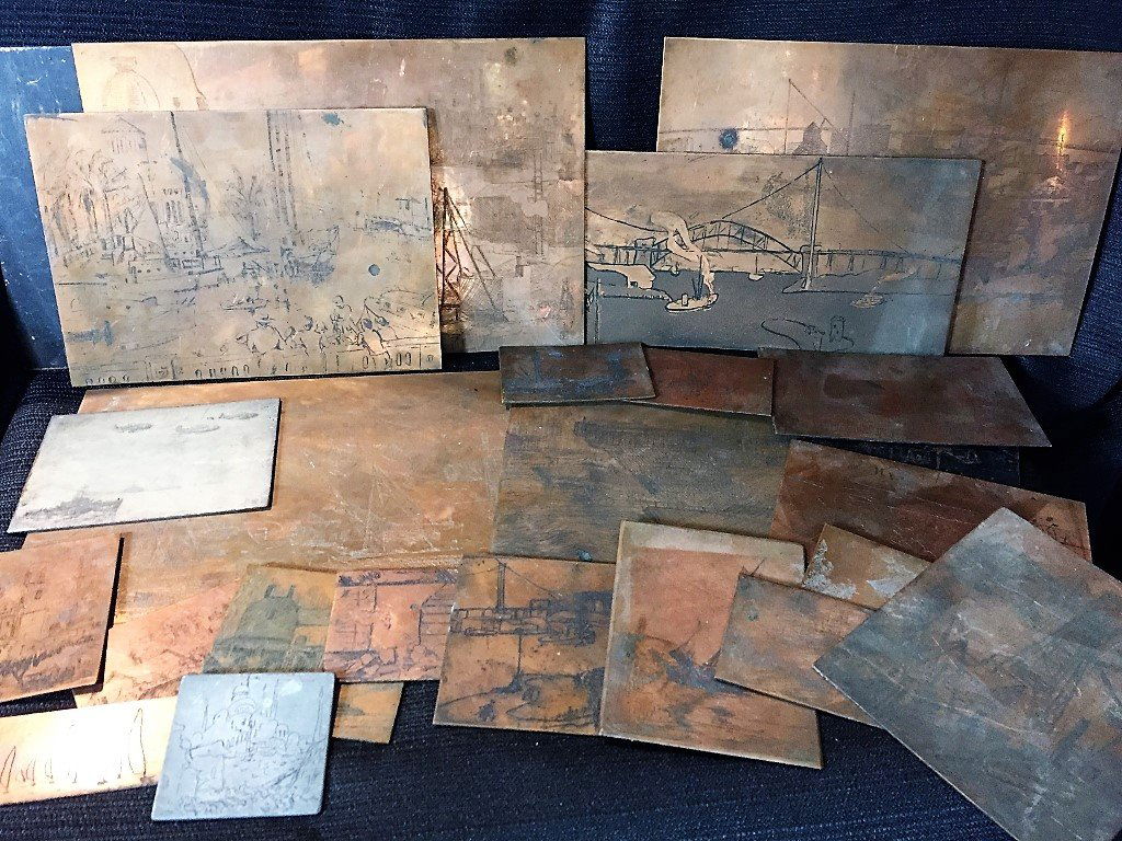 Box lot-copper print plates. Isabella Markell (1 of 7)