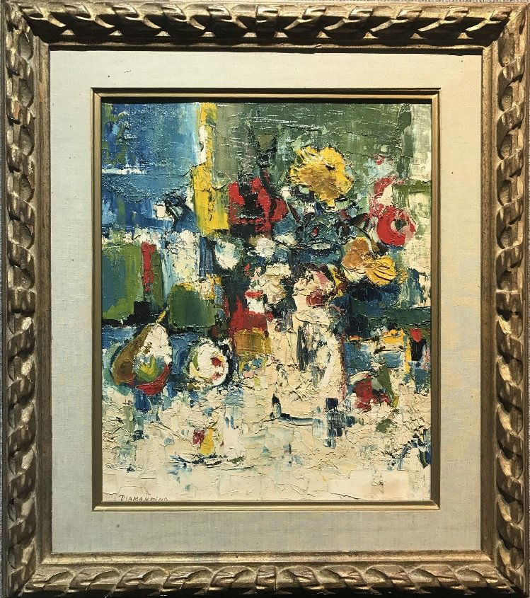 Ptg of flowers by Diamantino Riera(Spanish 1912-1961) (1 of 7)