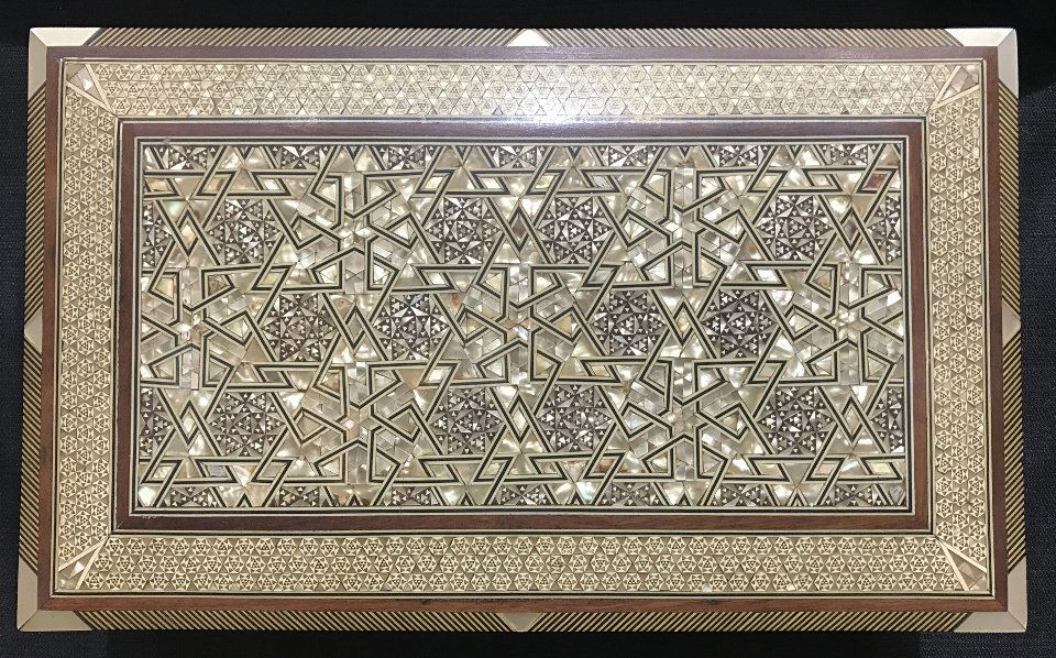 Mother of pearl inlaid box, c.1950 (1 of 6)