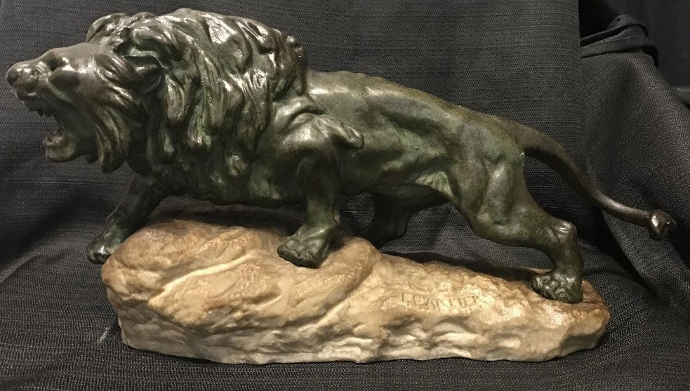 Bronze lion by Thomas F.Cartier(1879-1943) (1 of 10)
