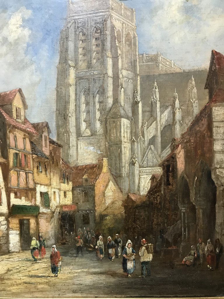 Painting of Cathedral by William C Knell, c.1872-signed (1 of 5)