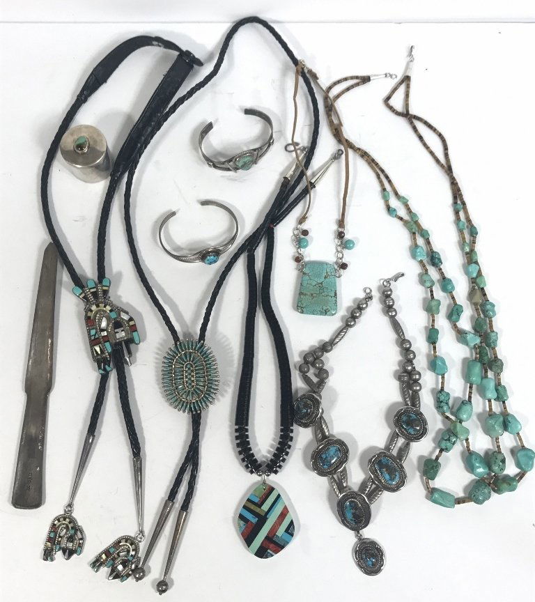 Ten Native American items, mostly silver (1 of 7)