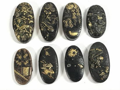 Eight Samurai sword Kashira(Meiji period): Eight Samurai sword Kashira(Meiji period)