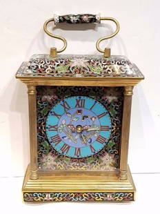 Chinese cloisonne clock-not working: Chinese cloisonne clock-not working. 6"x 8".