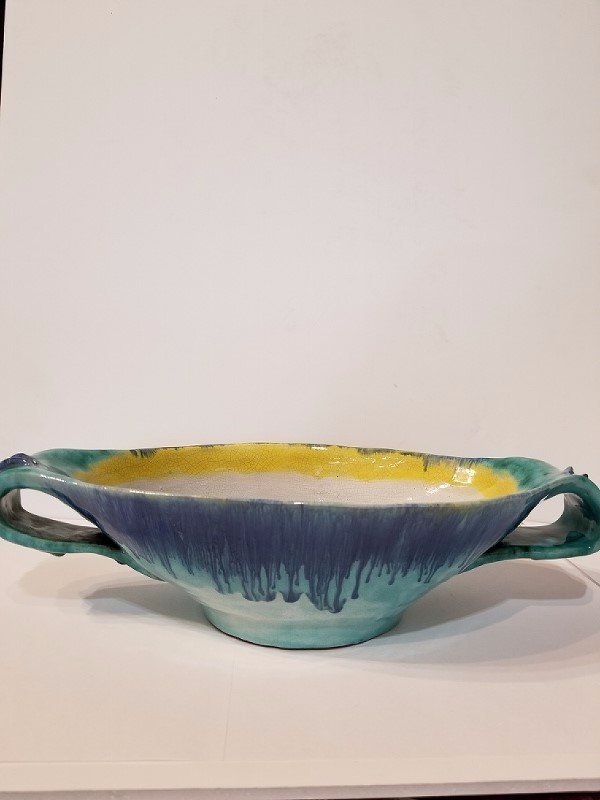 Rare Wiener Werkstatte bowl, Vally Wieselthier, c.1920: Rare Wiener Werkstatte bowl by Vally Wieselthier, c.1920. 13.5" wide and 3" high.(From Wikipedia)Established in 1903, by Koloman Moser and Josef Hoffmann the Wiener Werkstätte (english translation: V
