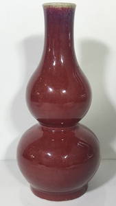 Double gourd Oxblood chinese vase, 19th cen