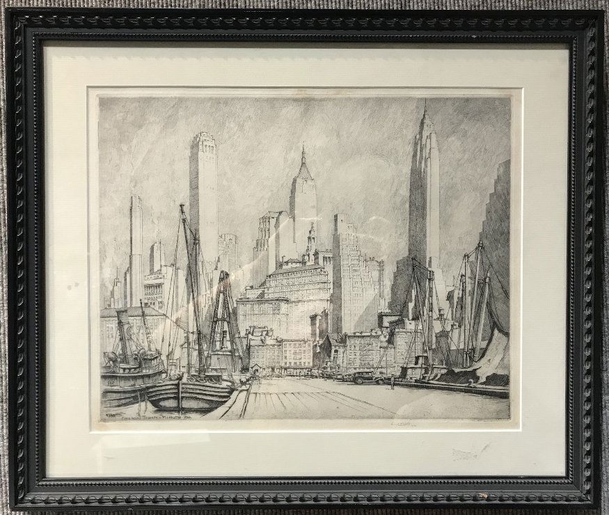 "Financial Towers, Manhattan,1944"etching-Ernest Roth (1 of 9)