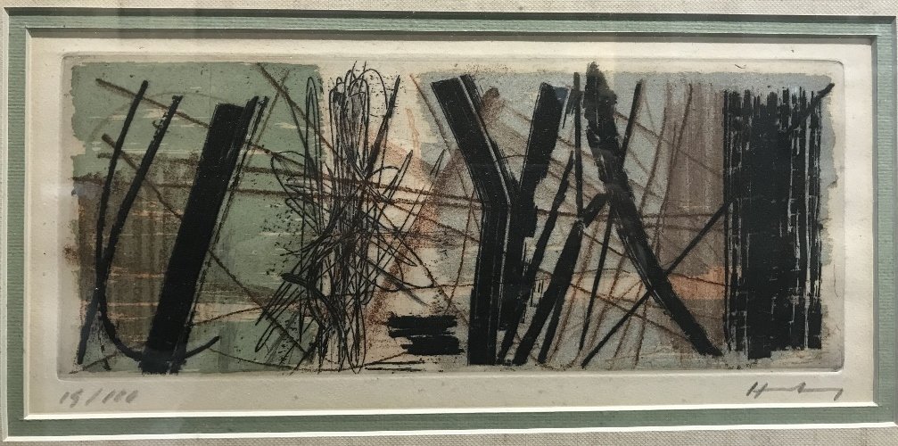 Abstract print by Hans Hartung, "R2" 1953 (1 of 6)