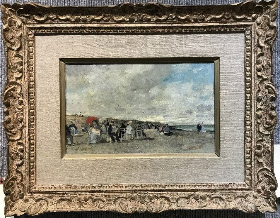 " At the Beach " by Francois Gall, Leger Galleries: " At the Beach " by Francois Gall, Leger Galleries.Estate of Anne Rubin Klein, NYC. Length 13"x width 8", in a frame 23" x 13".Excellent condition, no craquelure, oil on canvas, no restoration seen un