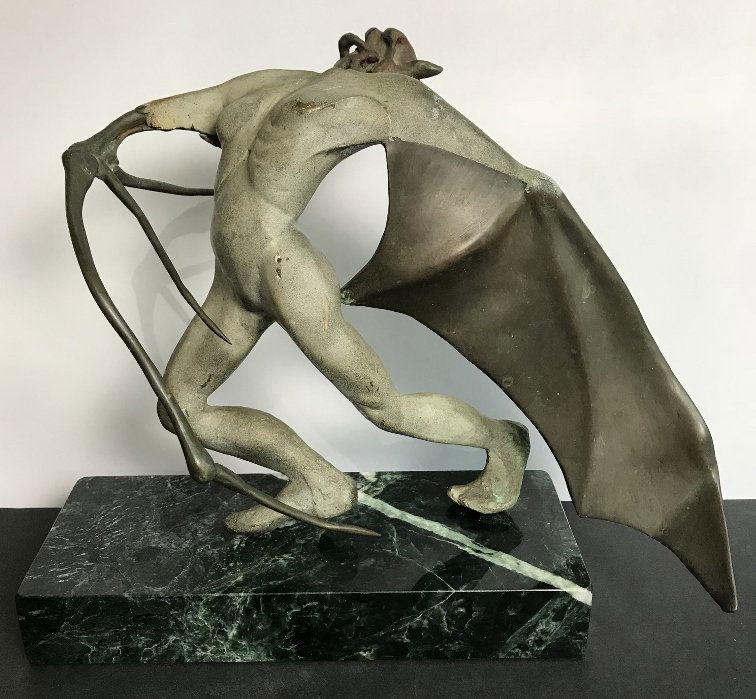 Bronze of Lucifer falling, c.1880-1930-unsigned (1 of 7)