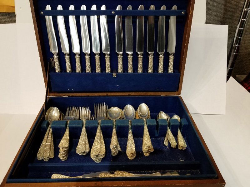 Kirk and Sons sterling flatware set, Repousse, 92 t.oz (1 of 3)