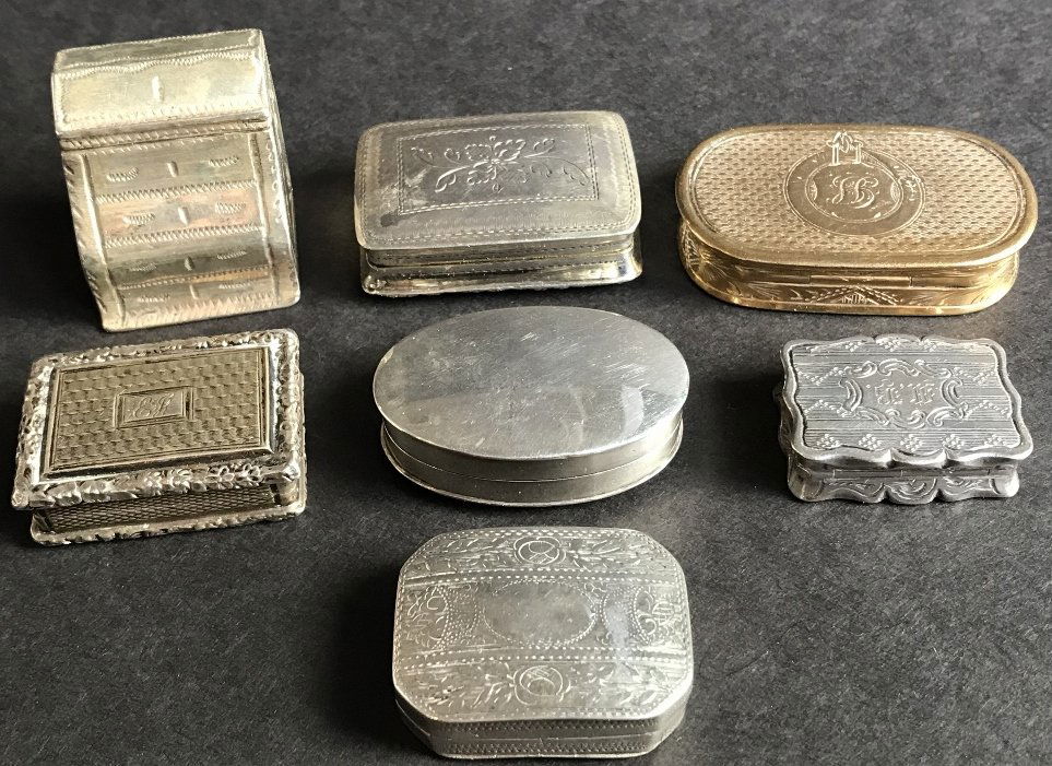 Seven sterling hallmarked vinaigrettes, 3.7 t.oz (1 of 6)