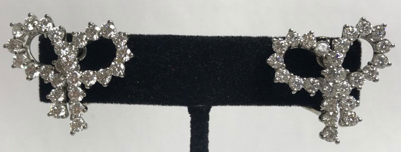 Tiffany & Co plat & dia bow earrings,1987,8.6dwts (1 of 6)