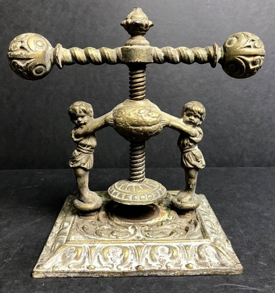 Miniature bronze book press, c.1880 (1 of 9)