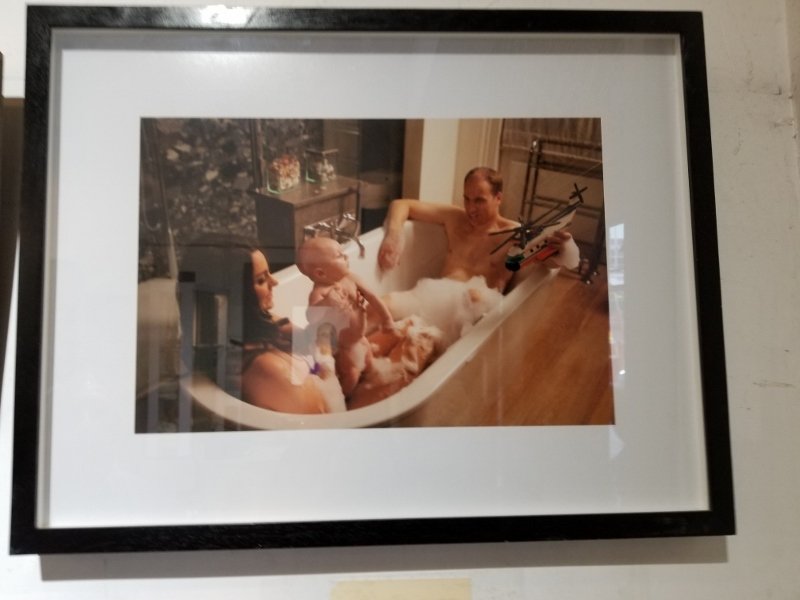 Original photo of Kate and William by Alison Jackson: Original photo of actors playing a staged scene with Kate and William by Alison Jackson. Photo: 15.5"x 10.5" in a frame: 23"x 17.5".From the Estate of Tim Hunt, Warhol friend and sometimes business pa