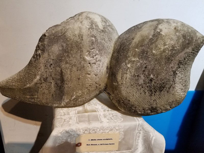 White stone sculpture,Ron Street, c.1975-two forms: White stone sculpture,Ron Street, c.1975,amorphous form. David Killen Gallery is proud and excited to sell the unusual and one of a kind works of art from the sculpture garden of the Estate of Ron Str