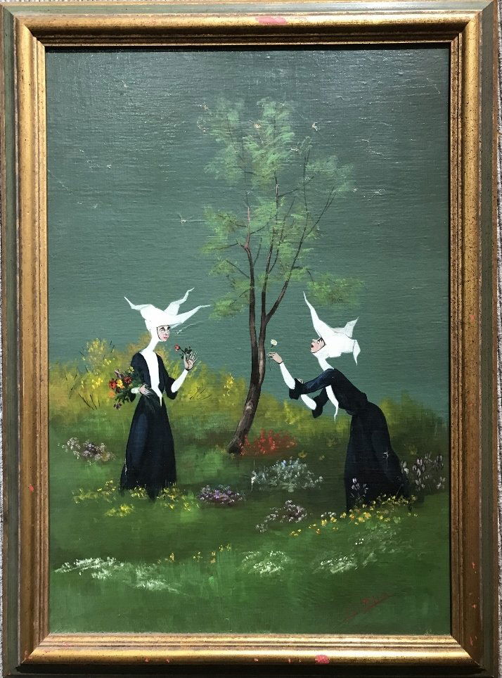 Nun painting by Mario D'Elia, c.1965 (1 of 4)