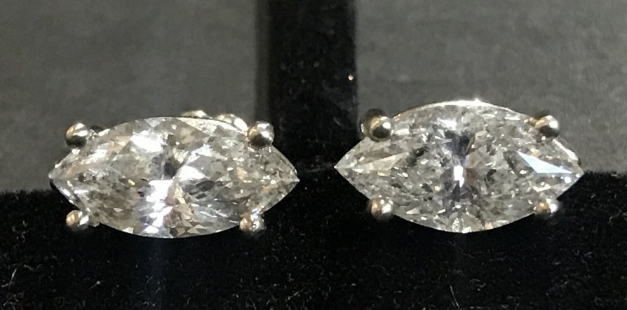 14k marquise diamond earrings, 1.3 dwts (1 of 3)