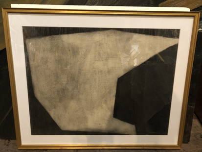 Charcoal on paper drawing by Myron Stout(American): Charcoal on paper drawing by Myron Stout(American).From the now closed restoration studio of Orrin Riley and Susanne Schnitzer. Orrin Riley was a world famous art restorer, who founded the conservatio