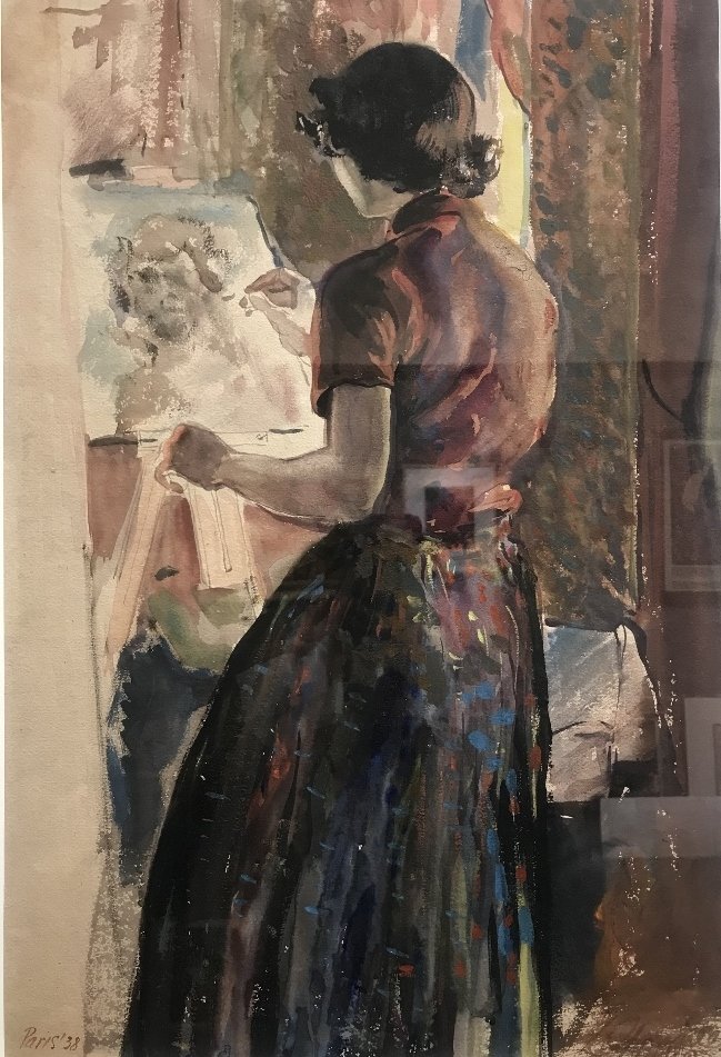 Gouache of Ethel Edwards by Xavier Gonzalez, Paris 1938 (1 of 6)