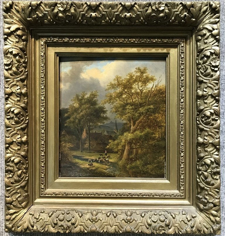 Landscape painting by J.E.Morel the Younger, c1880