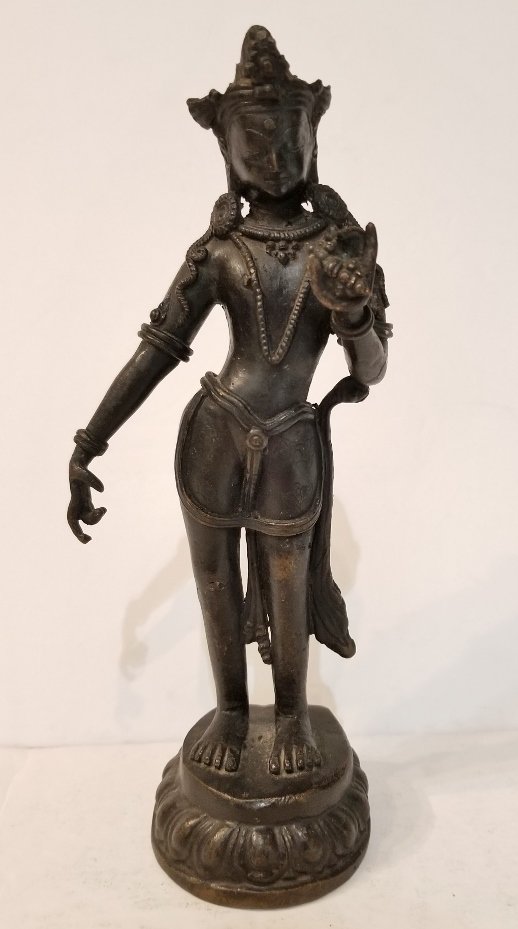 Bronze of Vajrasattva, Nepalese: Bronze of Vajrasattva, Nepalese. 3.25"x 8.75".