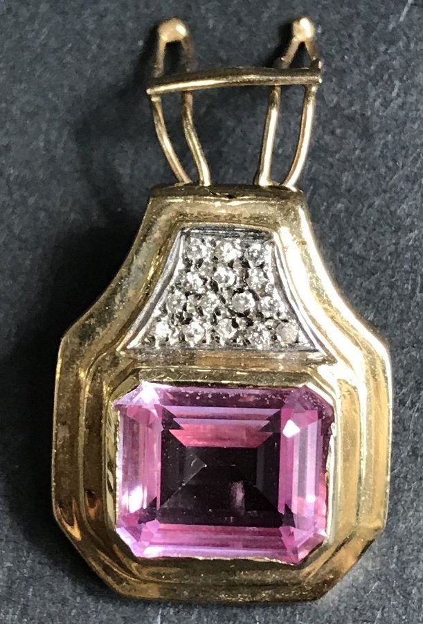 14k pink sapphire diamond neck enhancer, 5.9 dwts (1 of 5)