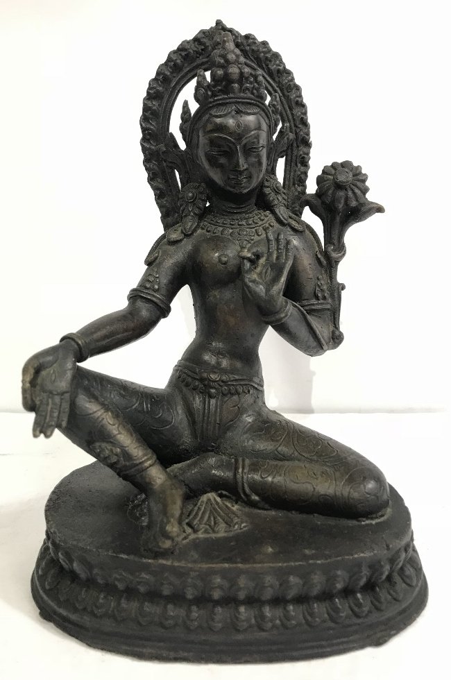 Bronze of White Tara, Nepalese: Bronze of White Tara, Nepalese. 5"x 6.5".