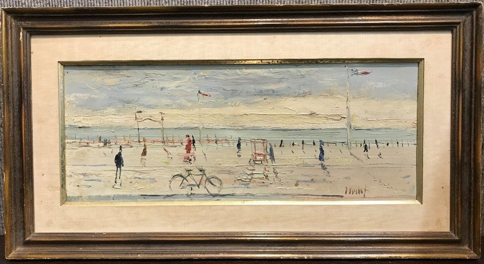 Painting of beachgoers by Gabriel Dauchot (1 of 5)