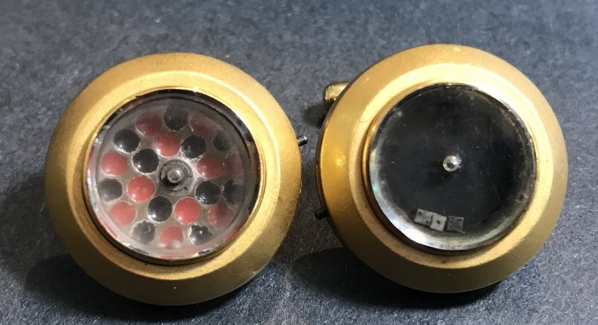 18k cufflinks with roulette wheels, moveable, 16.2 dwts (1 of 7)