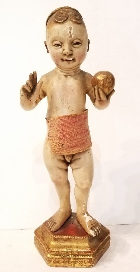 Painted wood Santos, 19th century (1 of 8)